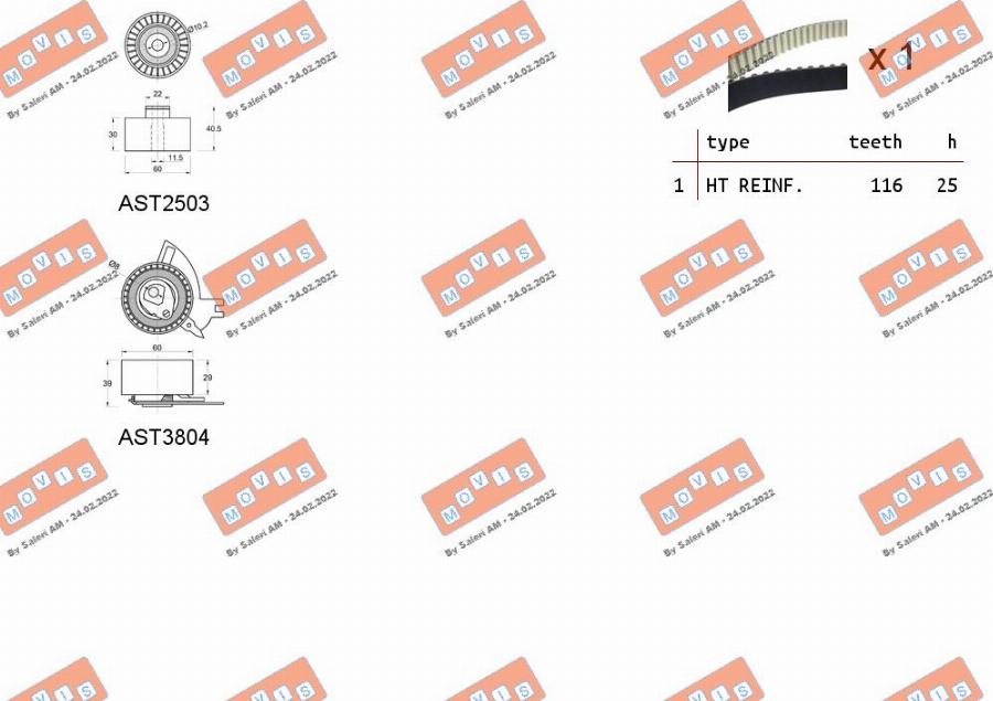 MOVIS ASTK1217 - Zobsiksnas komplekts www.autospares.lv