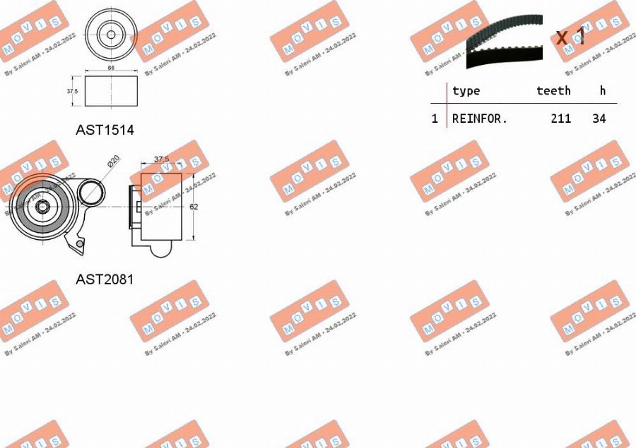 MOVIS ASTK1284 - Zobsiksnas komplekts autospares.lv