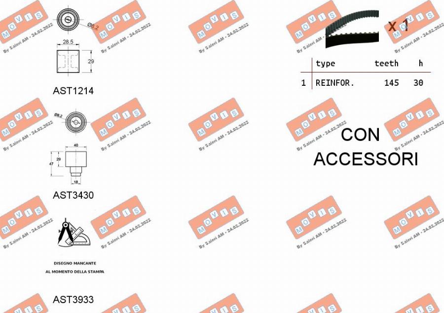 MOVIS ASTK1288 - Timing Belt Set www.autospares.lv