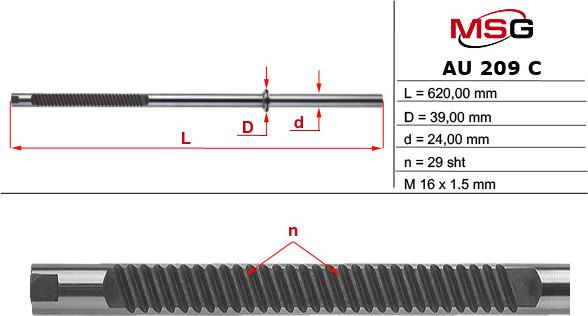 MSG AU 209 C - Steering Gear www.autospares.lv