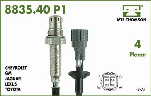 MTE-Thomson 8835.40.090P1 - Лямбда-зонд, датчик кислорода www.autospares.lv