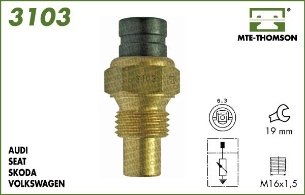 MTE-Thomson 3103 - Devējs, Dzesēšanas šķidruma temperatūra www.autospares.lv