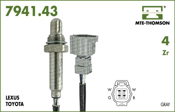 MTE-Thomson 7941.43.080 - Лямбда-зонд, датчик кислорода www.autospares.lv