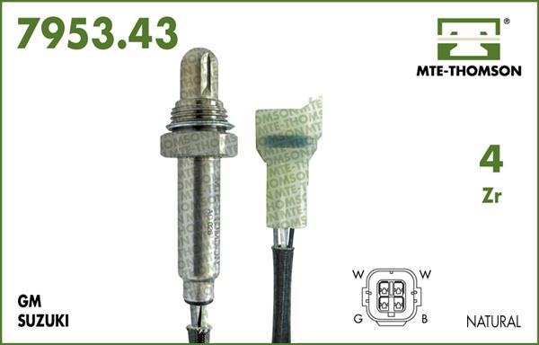 MTE-Thomson 7953.43.040 - Лямбда-зонд, датчик кислорода www.autospares.lv