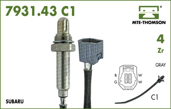 MTE-Thomson 7931.43.080C1 - Лямбда-зонд, датчик кислорода www.autospares.lv