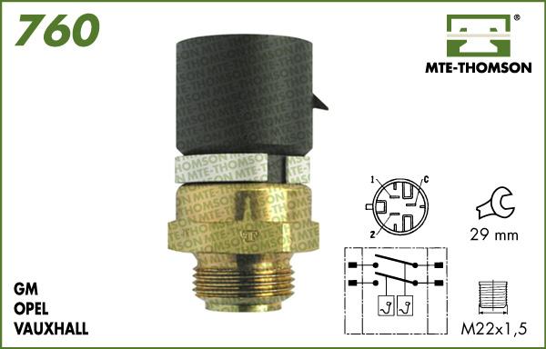 MTE-Thomson 760.95/105 - Termoslēdzis, Radiatora ventilators www.autospares.lv