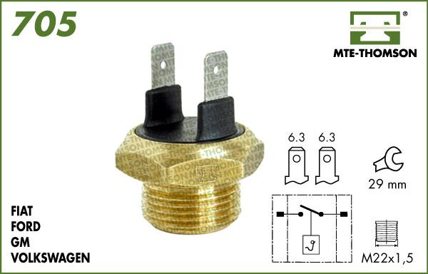 MTE-Thomson 705.100/95 - Termoslēdzis, Radiatora ventilators www.autospares.lv