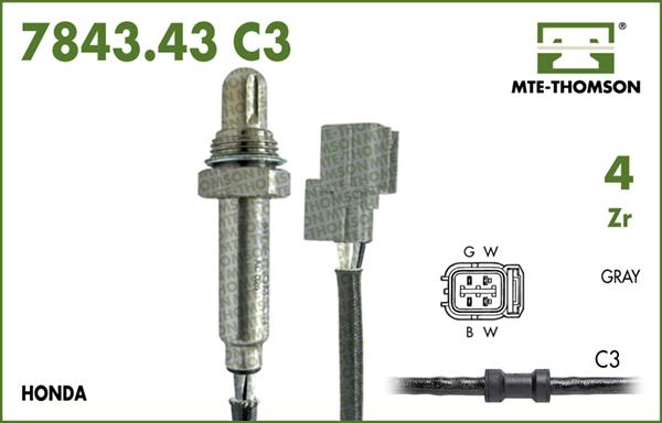 MTE-Thomson 7843.43.046C3 - Лямбда-зонд, датчик кислорода www.autospares.lv