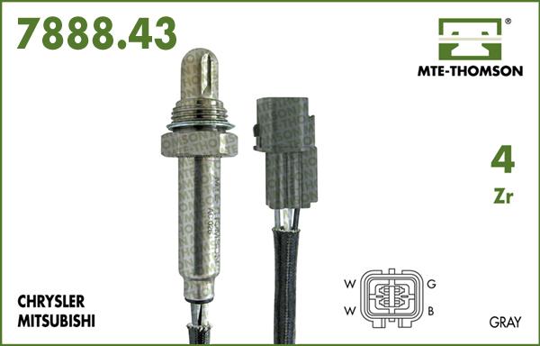 MTE-Thomson 7888.43.046 - Лямбда-зонд, датчик кислорода www.autospares.lv