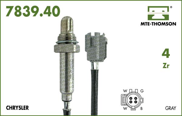 MTE-Thomson 7839.40.038 - Лямбда-зонд, датчик кислорода www.autospares.lv