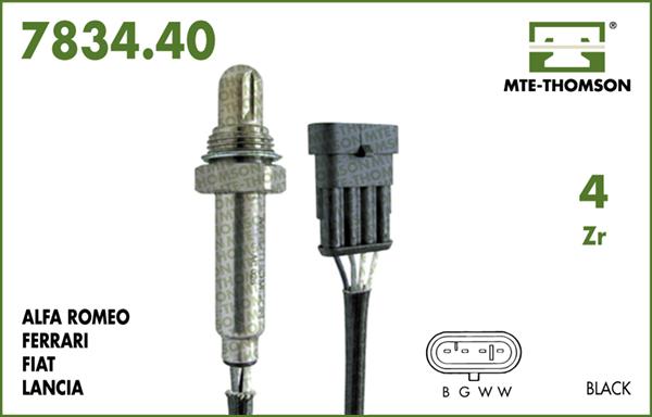 MTE-Thomson 7834.40.040 - Лямбда-зонд, датчик кислорода www.autospares.lv