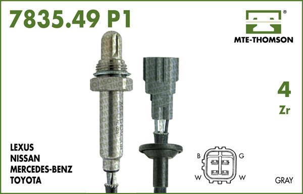 MTE-Thomson 7835.49.097P1 - Лямбда-зонд, датчик кислорода www.autospares.lv