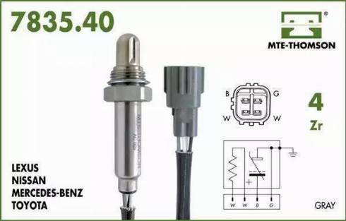 MTE-Thomson 7835.40.070 - Лямбда-зонд, датчик кислорода www.autospares.lv