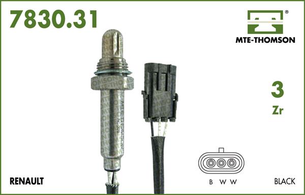 MTE-Thomson 7830.31.026 - Лямбда-зонд, датчик кислорода www.autospares.lv