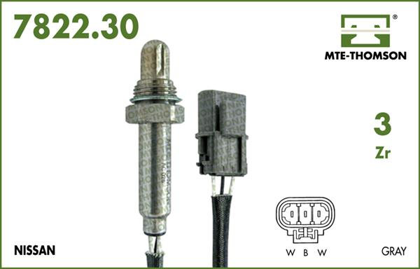 MTE-Thomson 7822.30.046 - Лямбда-зонд, датчик кислорода www.autospares.lv