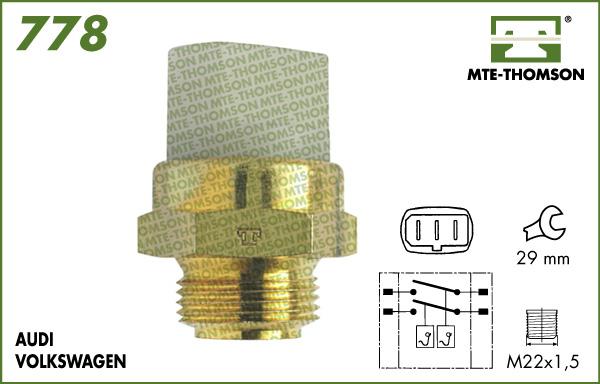 MTE-Thomson 778.95/102 - Temperature Switch, radiator / air conditioner fan www.autospares.lv