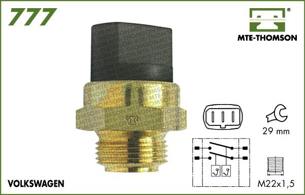 MTE-Thomson 777.95/102 - Temperature Switch, radiator / air conditioner fan www.autospares.lv