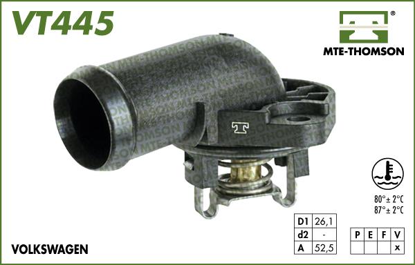 MTE-Thomson VT445.87 - Термостат охлаждающей жидкости / корпус www.autospares.lv