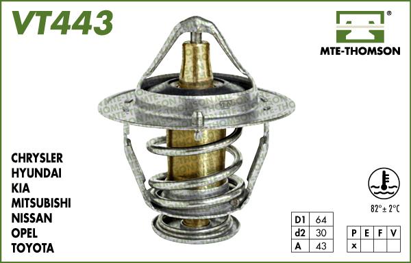 MTE-Thomson VT443.82 - Coolant thermostat / housing www.autospares.lv