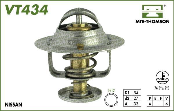 MTE-Thomson VT434.76 - Термостат охлаждающей жидкости / корпус www.autospares.lv