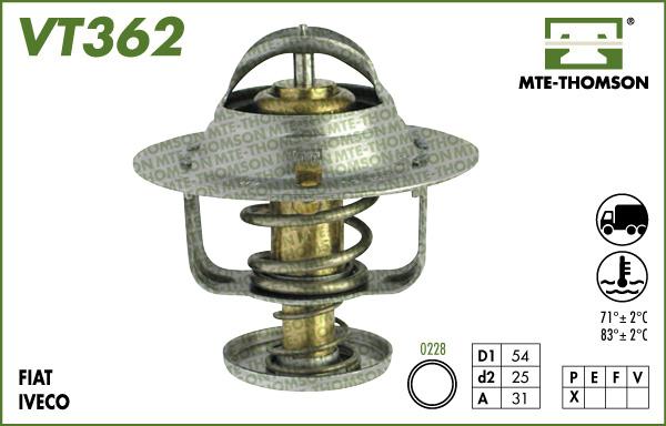 MTE-Thomson VT362.82 - Термостат охлаждающей жидкости / корпус www.autospares.lv