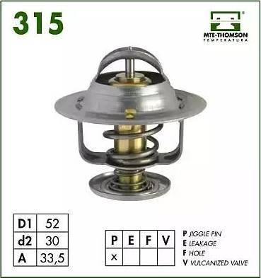 MTE-Thomson VT315.82 - Termostats, Dzesēšanas šķidrums www.autospares.lv