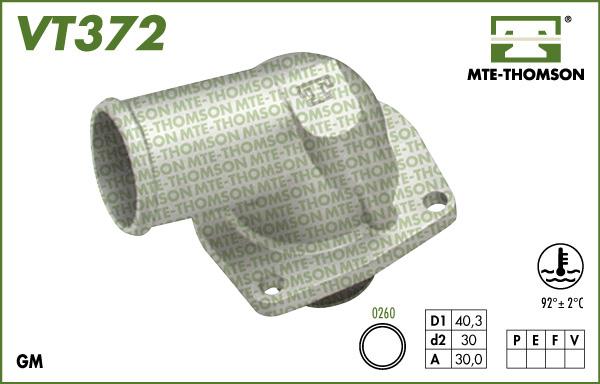 MTE-Thomson VT372.92 - Термостат охлаждающей жидкости / корпус www.autospares.lv