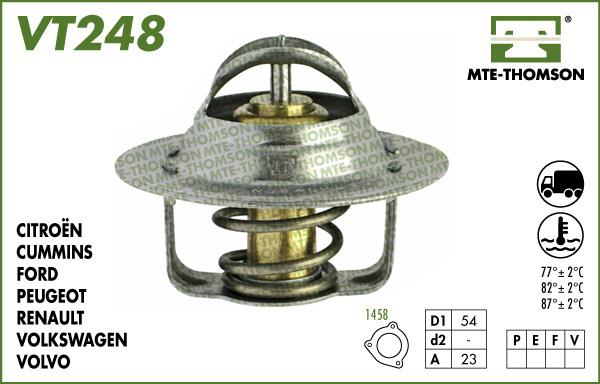 MTE-Thomson VT248.82 - Термостат охлаждающей жидкости / корпус www.autospares.lv