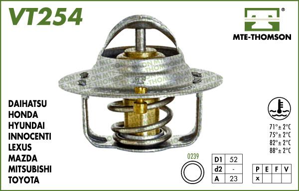 MTE-Thomson VT254.82 - Termostats, Dzesēšanas šķidrums www.autospares.lv