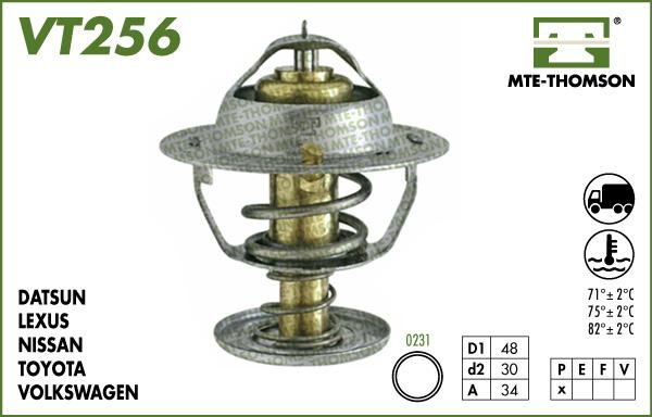 MTE-Thomson VT256.75 - Термостат охлаждающей жидкости / корпус www.autospares.lv