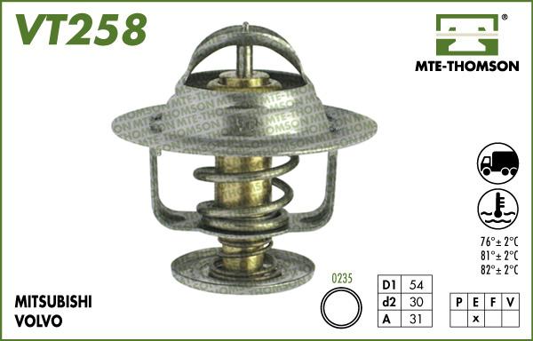 MTE-Thomson VT258.88 - Термостат охлаждающей жидкости / корпус www.autospares.lv