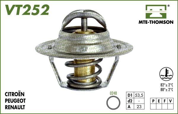 MTE-Thomson VT252.89 - Термостат охлаждающей жидкости / корпус www.autospares.lv