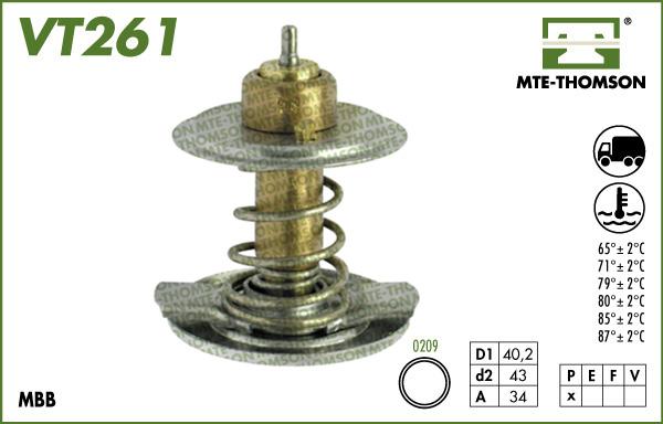 MTE-Thomson VT261.87 - Coolant thermostat / housing www.autospares.lv