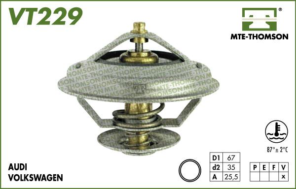 MTE-Thomson VT229.87 - Coolant thermostat / housing www.autospares.lv