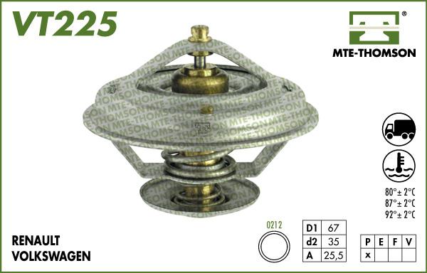 MTE-Thomson VT225.80 - Термостат охлаждающей жидкости / корпус www.autospares.lv