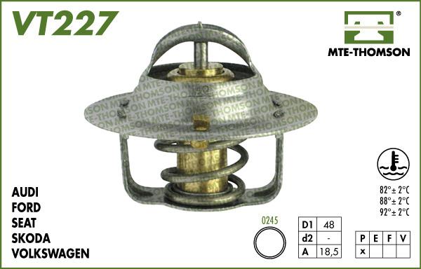 MTE-Thomson VT227.92 - Термостат охлаждающей жидкости / корпус www.autospares.lv