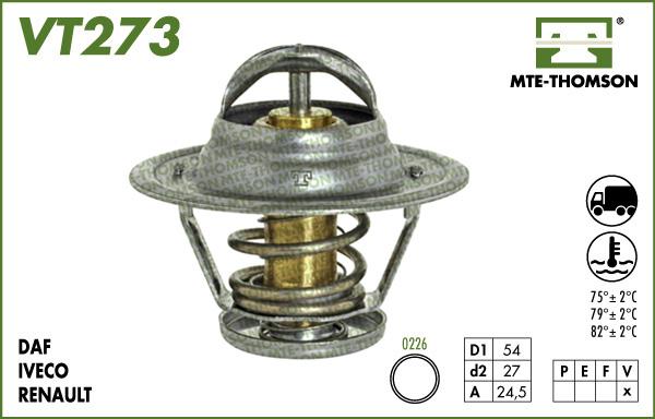 MTE-Thomson VT273.74 - Coolant thermostat / housing www.autospares.lv