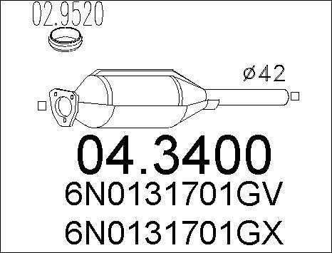 MTS 04.3400 - Katalizators www.autospares.lv