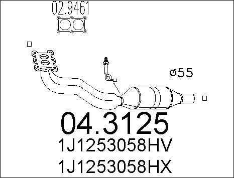 MTS 04.3125 - Katalizators www.autospares.lv