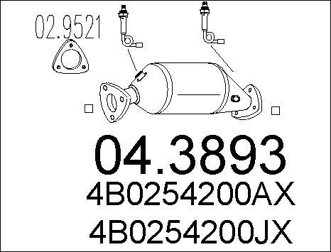 MTS 04.3893 - Catalytic Converter www.autospares.lv