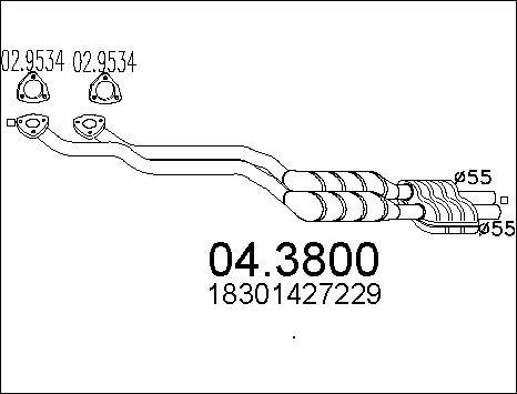 MTS 04.3800 - Katalizators www.autospares.lv