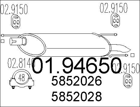 MTS 01.94650 - Izplūdes gāzu trokšņa slāpētājs (pēdējais) www.autospares.lv