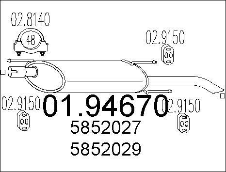 MTS 01.94670 - Izplūdes gāzu trokšņa slāpētājs (pēdējais) www.autospares.lv