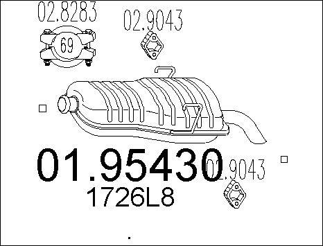 MTS 01.95430 - Izplūdes gāzu trokšņa slāpētājs (pēdējais) www.autospares.lv