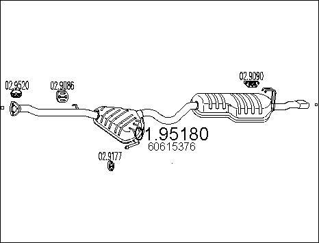 MTS 01.95180 - Izplūdes gāzu trokšņa slāpētājs (pēdējais) www.autospares.lv