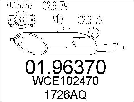 MTS 01.96370 - Izplūdes gāzu trokšņa slāpētājs (pēdējais) www.autospares.lv