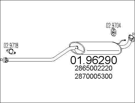 MTS 01.96290 - Izplūdes gāzu trokšņa slāpētājs (pēdējais) www.autospares.lv