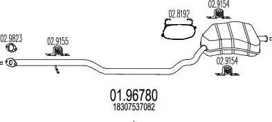 MTS 01.96780 - Izplūdes gāzu trokšņa slāpētājs (pēdējais) www.autospares.lv