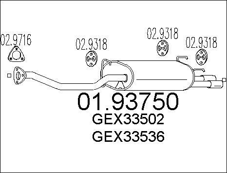 MTS 01.93750 - Izplūdes gāzu trokšņa slāpētājs (pēdējais) www.autospares.lv