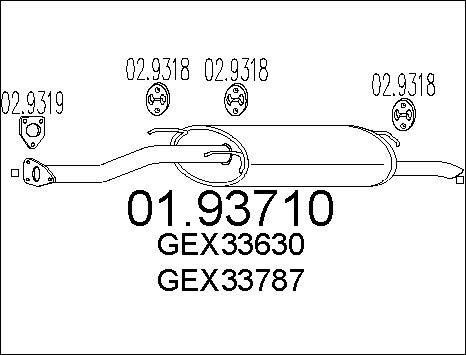 MTS 01.93710 - Izplūdes gāzu trokšņa slāpētājs (pēdējais) www.autospares.lv